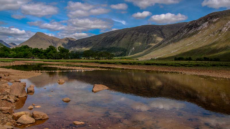 Glen Coe in den Highlands von Schottland