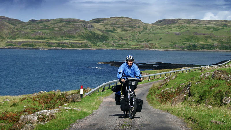 Schottland, Insel Mull, berghoch mit dem Fahrrad