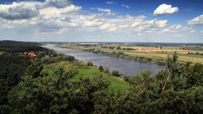 Die Elbe von den Elbhöhen aus gesehen, zwischen Lauenburg und Hitzacker