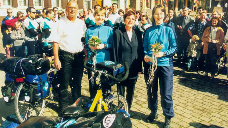 Mit Bürgermeisterin Ursula Hänsch und Peter Brand vom Fahrradladen in Wiesloch