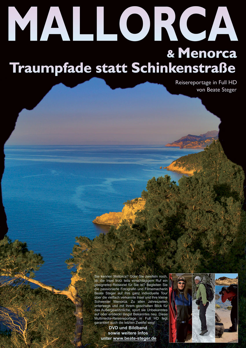 Plakat zum Vortrag Mallorca & Menorca - Traumpfade statt Schinkenstraße