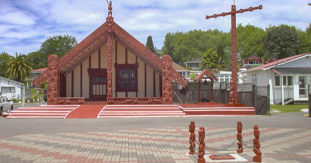 Maori - Haus in Rotorua, Nord-Insel Neuseeland