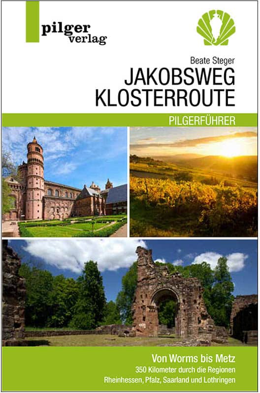 Cover des Pilgerführers Klosterroute mit drei Bildern