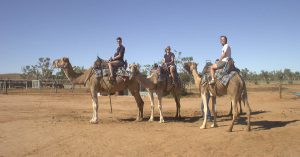 Dann gehen wir auch noch Kamelreiten im Outback, so richtig das Touri-Programm